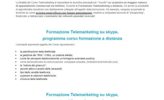 corso telemarketing skype