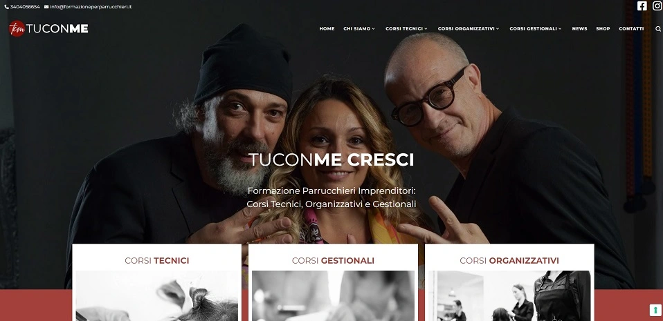 creazione e posizionamento sito web per parrucchieri TUCONME CRESCI, posizionamento siti internet roma