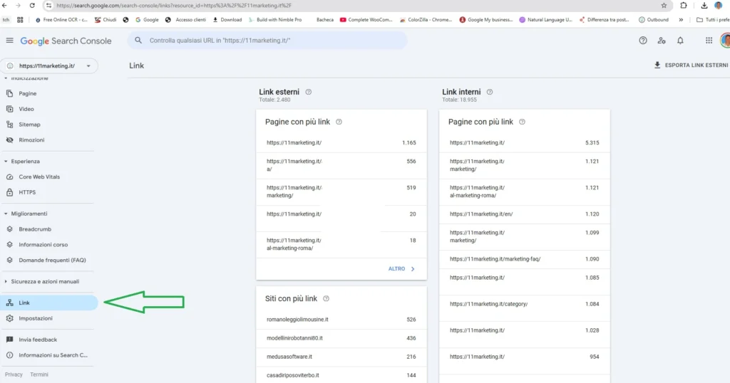 Guida GSC: sezione link