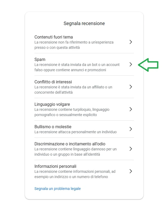 Segnala la recensione come proprietatiodel tuo Google Business Profile: tipologie di morivazione