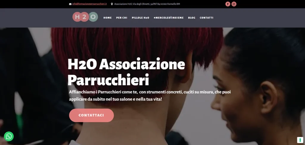 Siti Web SEO GEO e AI Friendly H2O Associazione Parrucchieri Roma