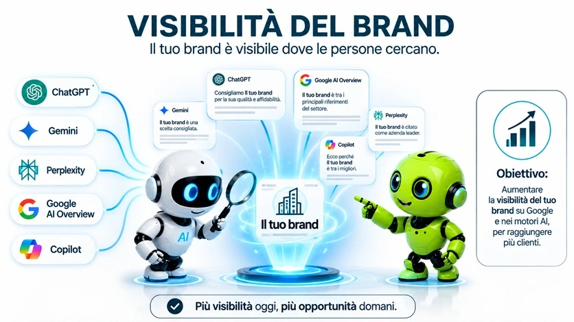Visibilità del Brand nelle AI Aumenta la Visibilità della Tua Azienda su Google e nelle AI