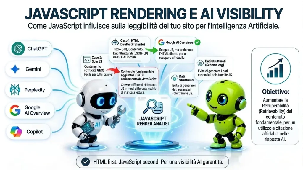 JavaScript Rendering e AI quando il contenuto del sito diventa difficile da leggere per i crawler